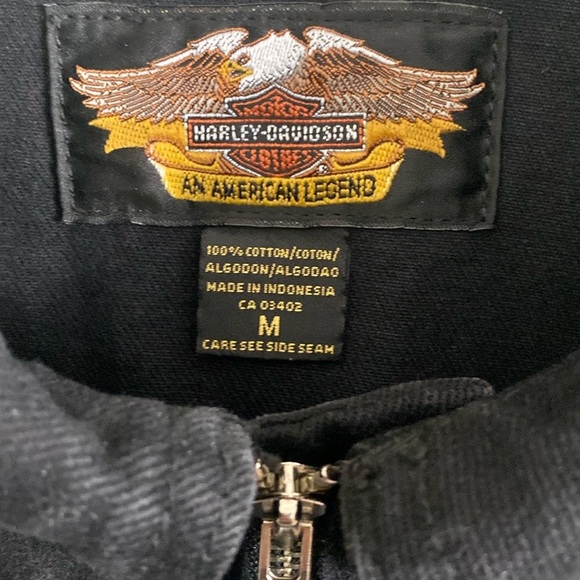 Harley Davidson Women’s Black Denim Jacket Size M - Picture 2 of 7